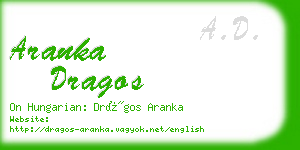 aranka dragos business card